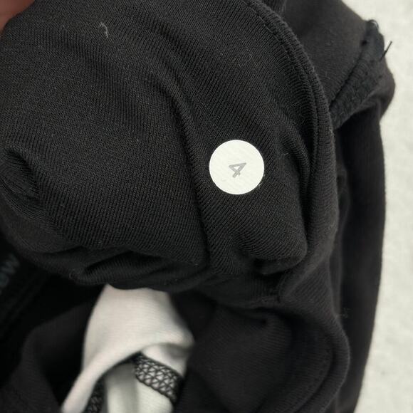 Lululemon Ankle Leggings Size 4 Black Floral Print Front Leg Panels - Picture 4 of 10